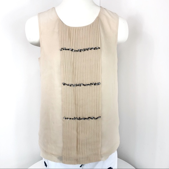 J Crew blouse sleeveless tan size 4 - Picture 1 of 8
